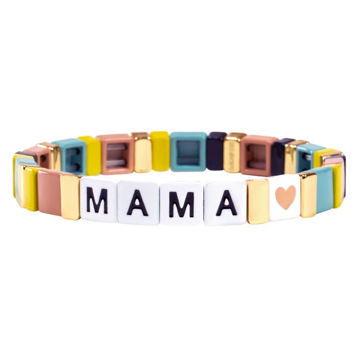 Bracelet à carreaux multicolores « MAMA » pour la vente par Origami Owl