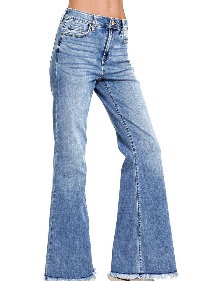 Jeans med hög höjd Bell Bottom för wholesale av Vanilla Monkey