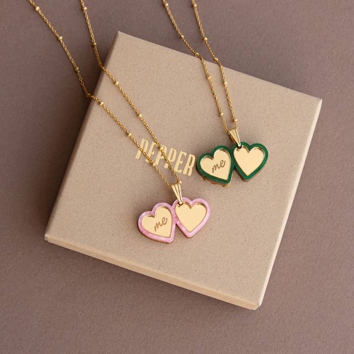 I Heart Me Open Locket Necklace for wholesale by Pepper You