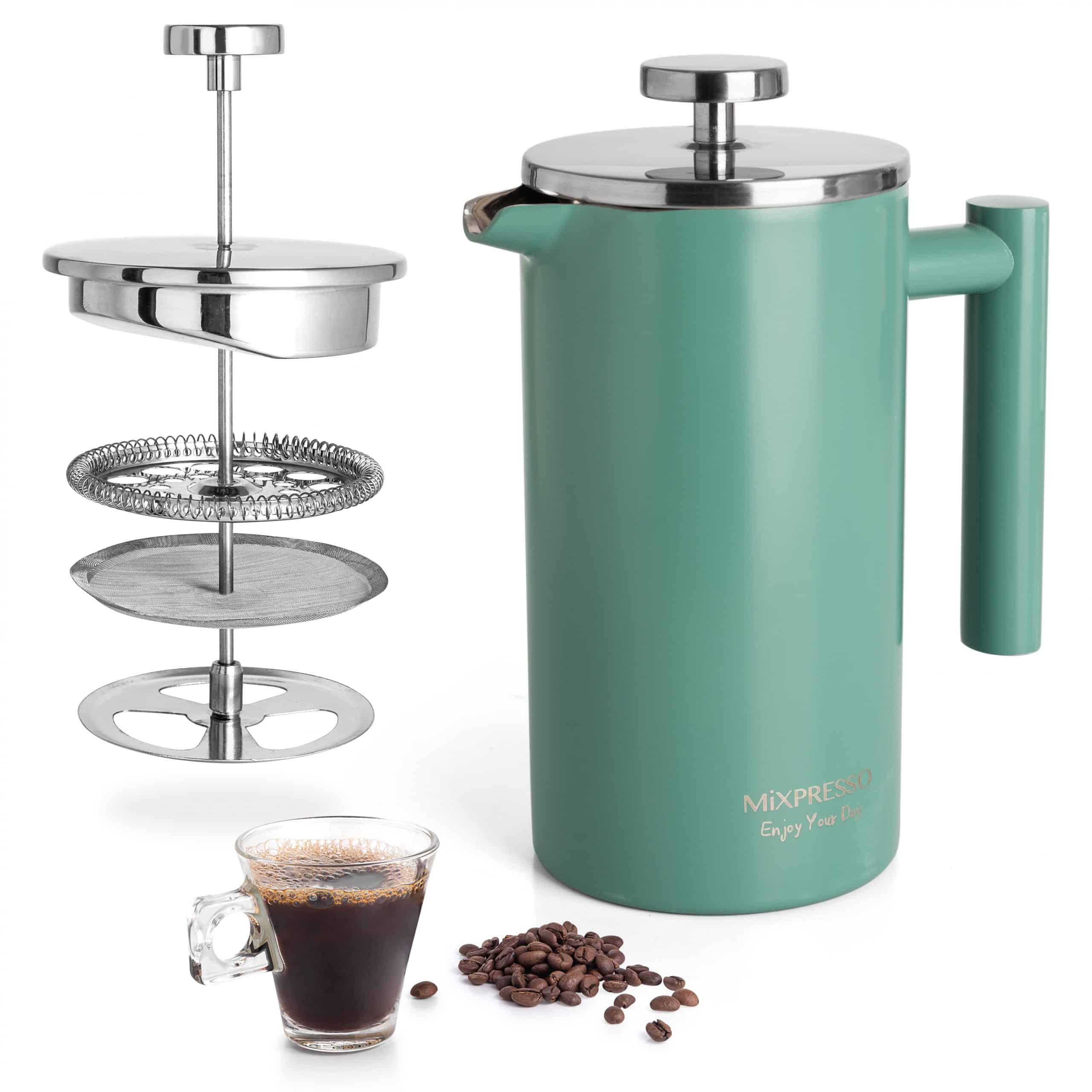 Mixpresso - Wholesale French Press - Mixpresso Stainless Steel French Press Coffee Maker 27 Oz 800ML Double Wall Metal Insulated Coffee Press & Tea Brewer2