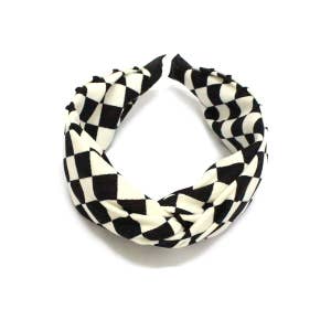 Wholesale Black and White Print Elastic Bandana-Headband