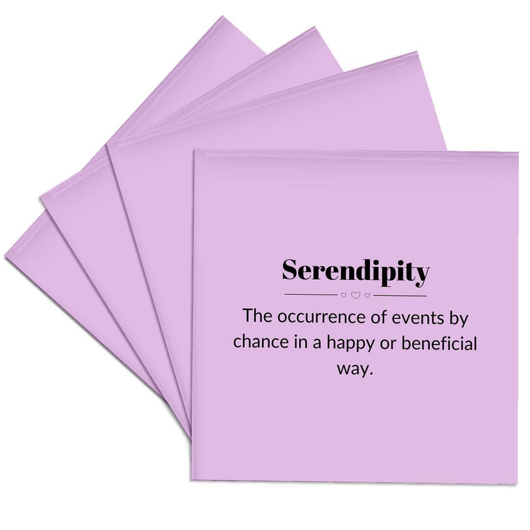 3dRose - Wholesale Coasters - 3dRose, Serendipity and its meaning typography, Coaster0