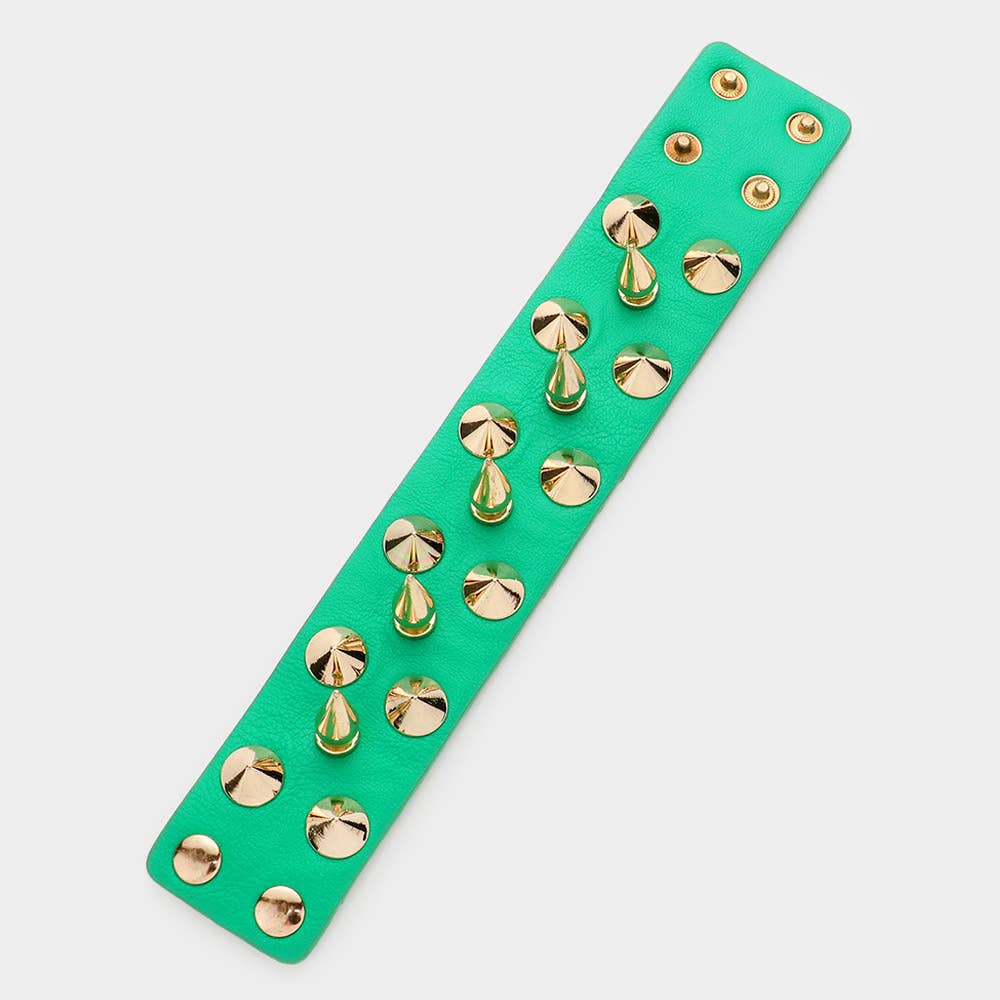 Sensibling Corp. – wholesale Manschettarmband – Spike Stubded Faux Läderarmband1