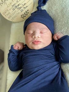 Rocket Bug - Wholesale Babygown Set - Baby - Silky Knotted Baby Gown with Knotted Hat - Infant Sleeper15