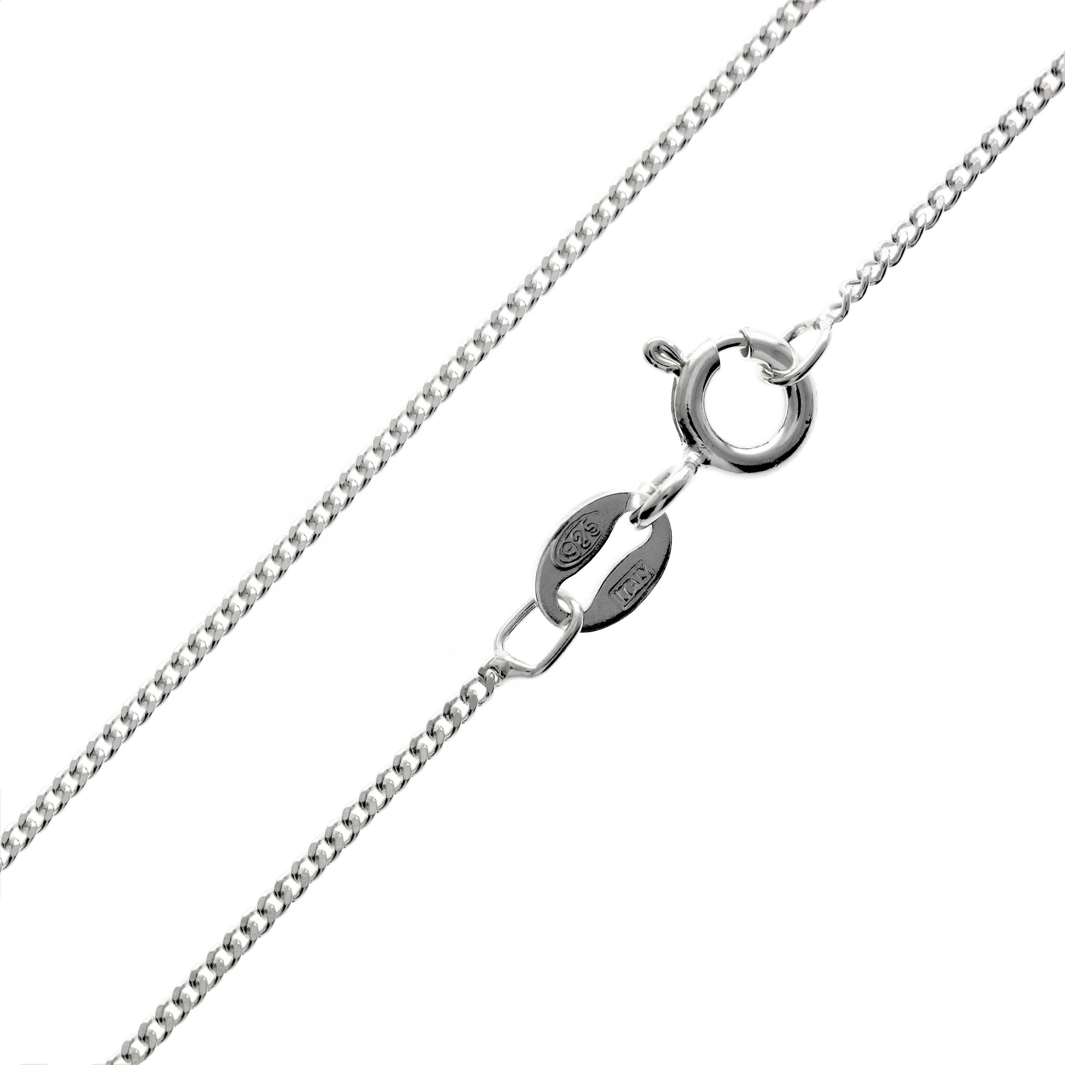 SilverAmber Jewellery - Wholesale Link & Chain Necklace - Made in Italy - 925 Sterling Silver Delicate Diamond Cut 1.1 mm chain - GCH0092
