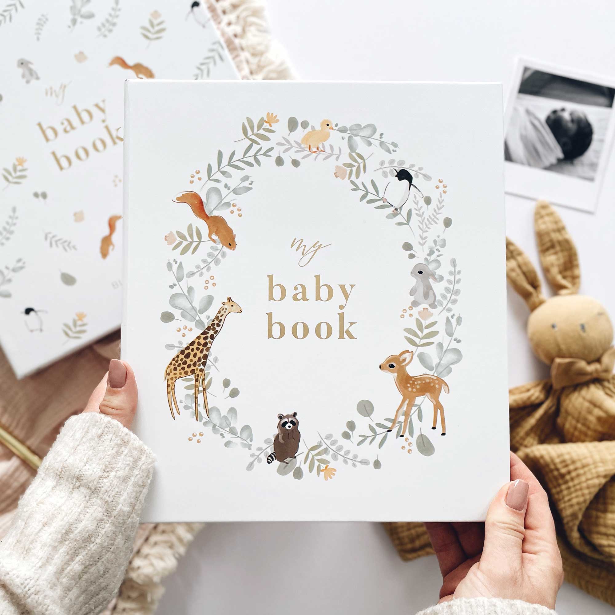 Blush And Gold - Wholesale Herinneringenboek - Kinderen en baby - My Baby Book (Dieren) luxe bewaarschrift met memory book + doos1