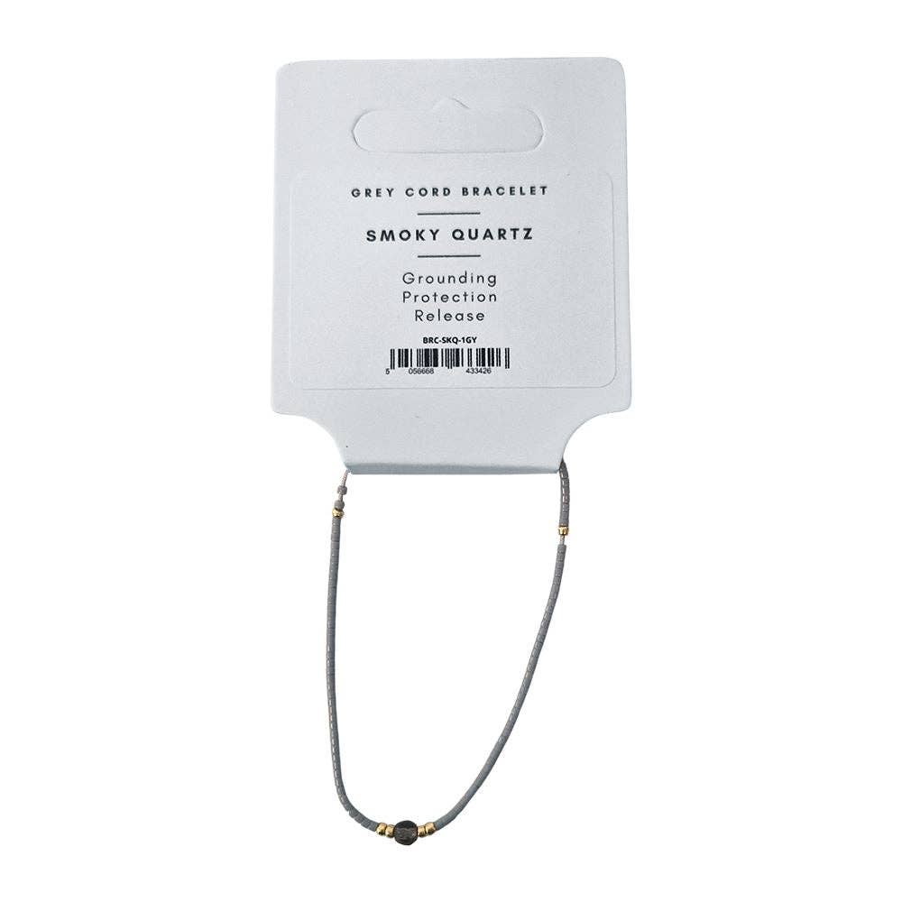 VIE - Wholesale Beaded Bracelet - Smoky Quartz Cord Bracelet, Grey0