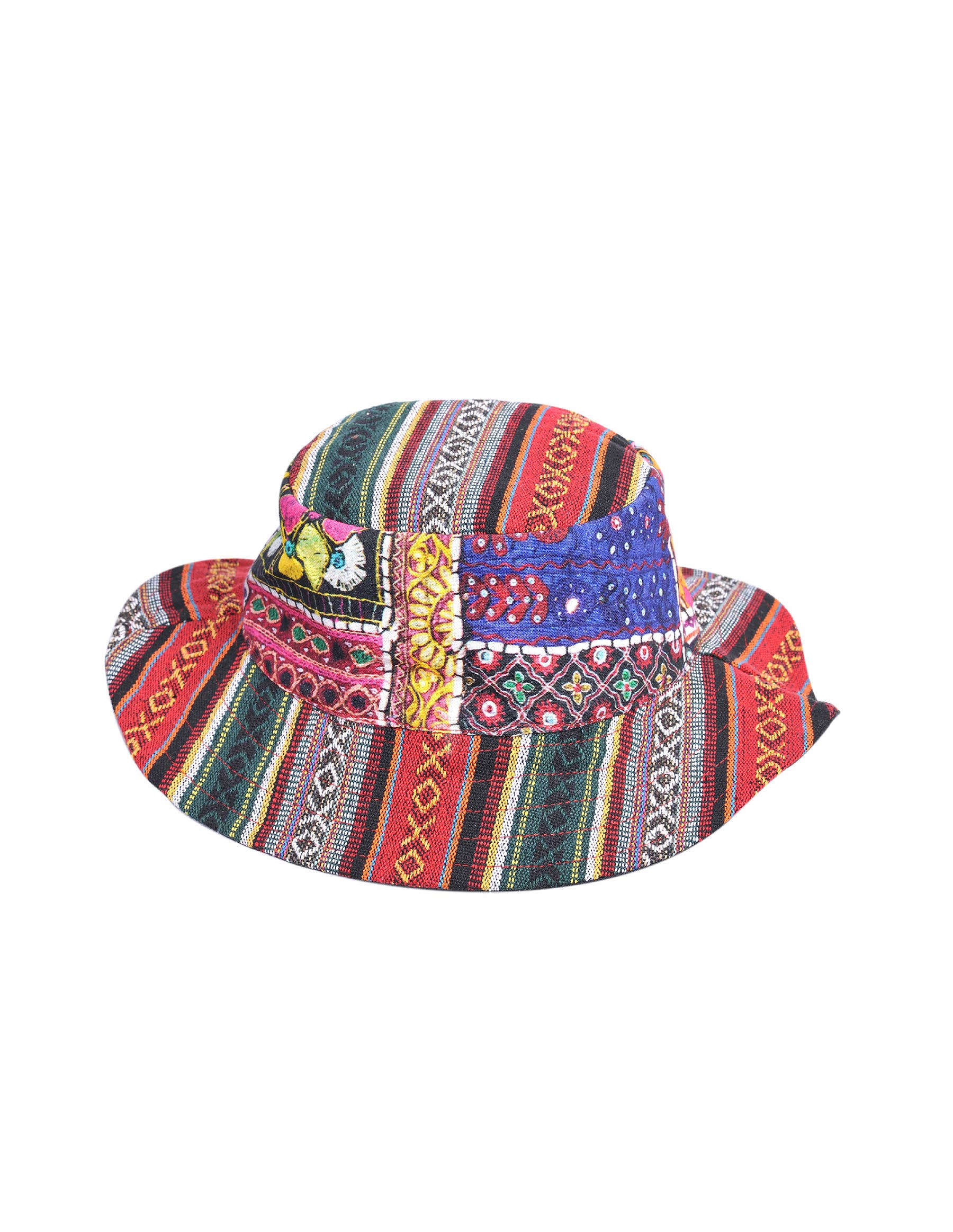 The Collection Royal / Royal Handicrafts - Wholesale Bucket Hat - Women's - Hippie Boho Cotton Bohemian Faux Patch Unisex Bucket Hat