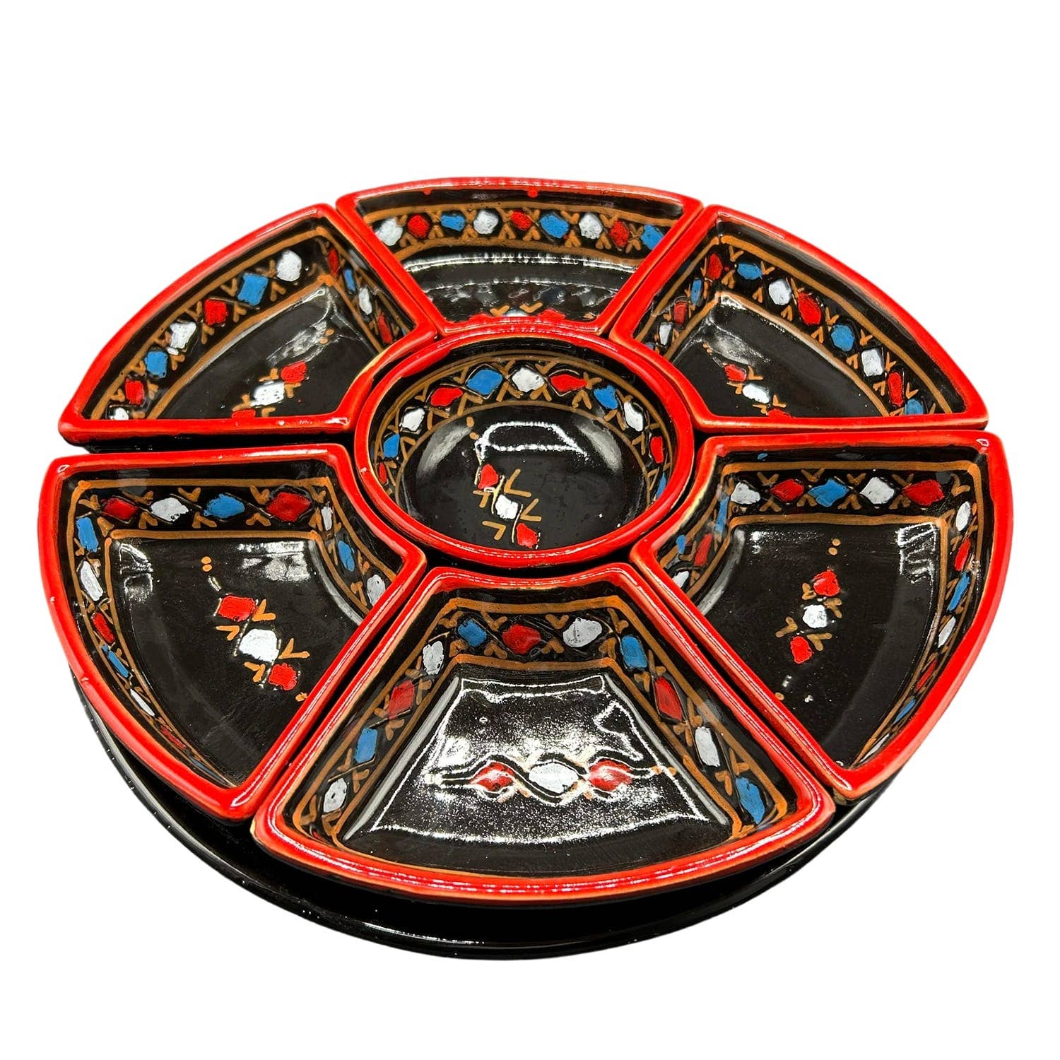 Etnico del Mondo - Wholesale Appetizer Serveware - Round Appetizer Dish in Hand-Painted Tunisian Ceramic #43