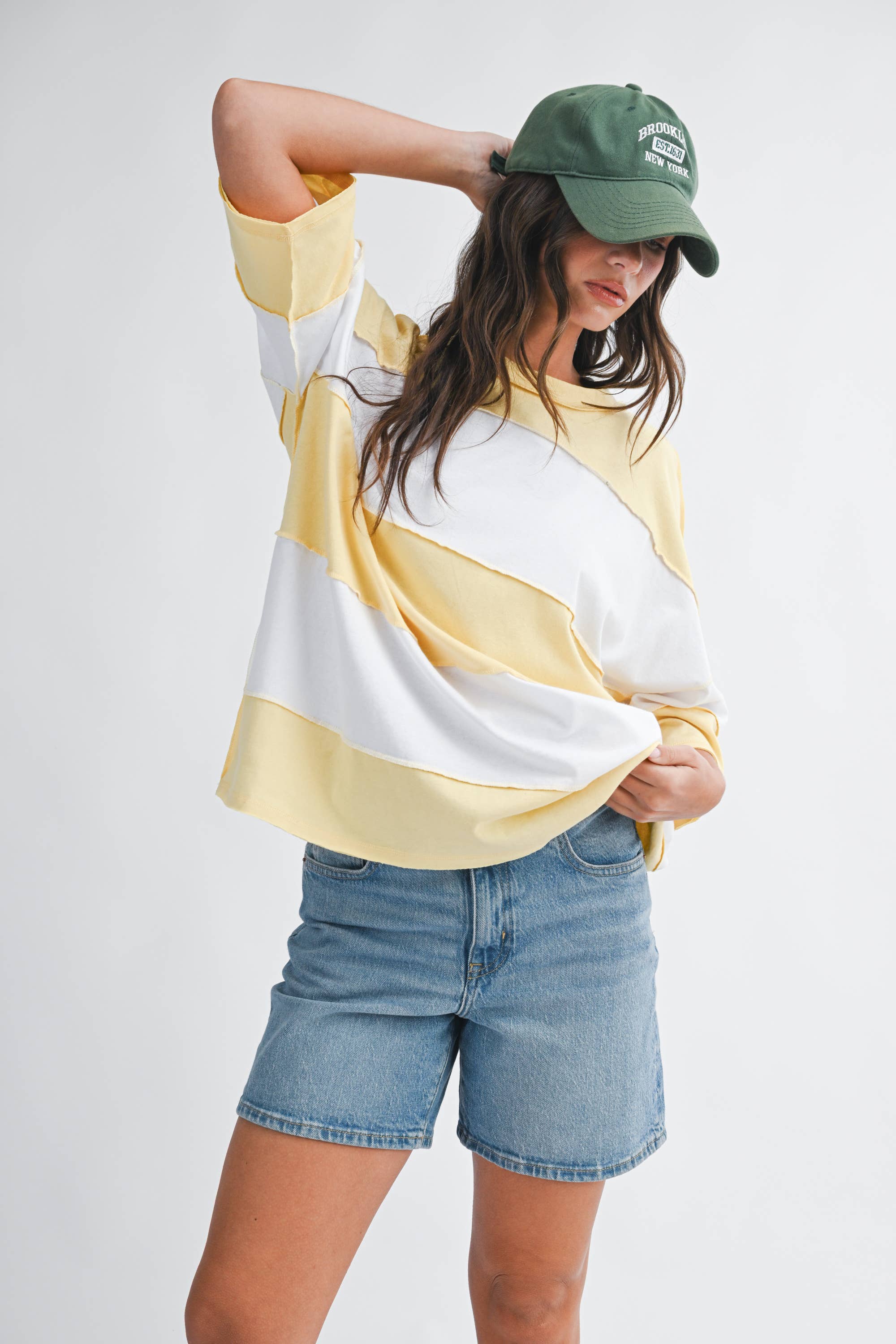 AEMI + CO – Engroshandel Strikket top - Dame – 8417FN Polly top med farveblokke76