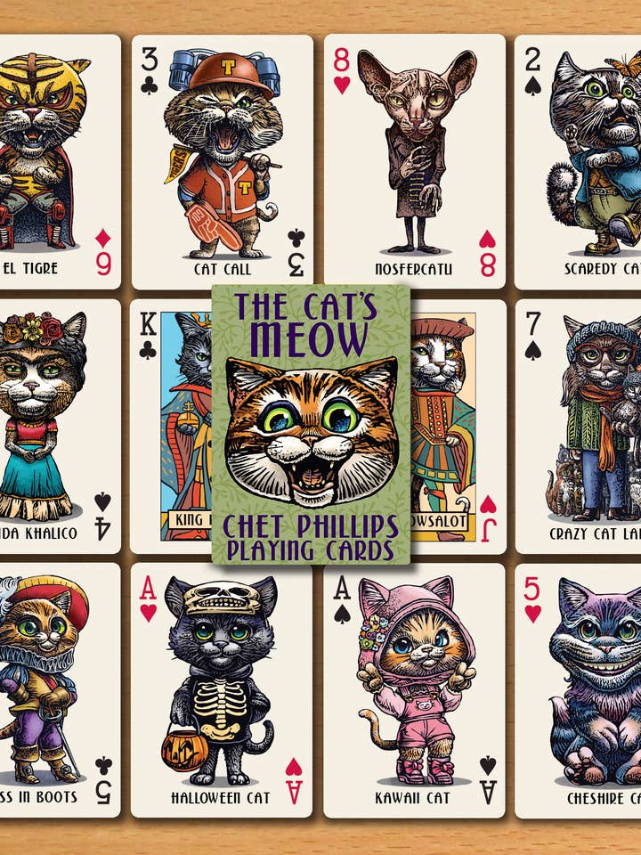 Cat's Meow Playing Cards for wholesale by ChetArt