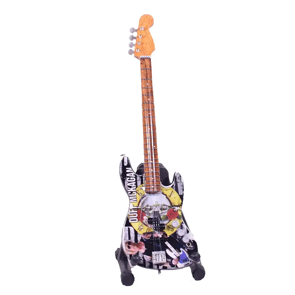 giftland - Wholesale Decorative Tabletop Object - Wooden Electric Guitar Miniature 20cm with Stand0