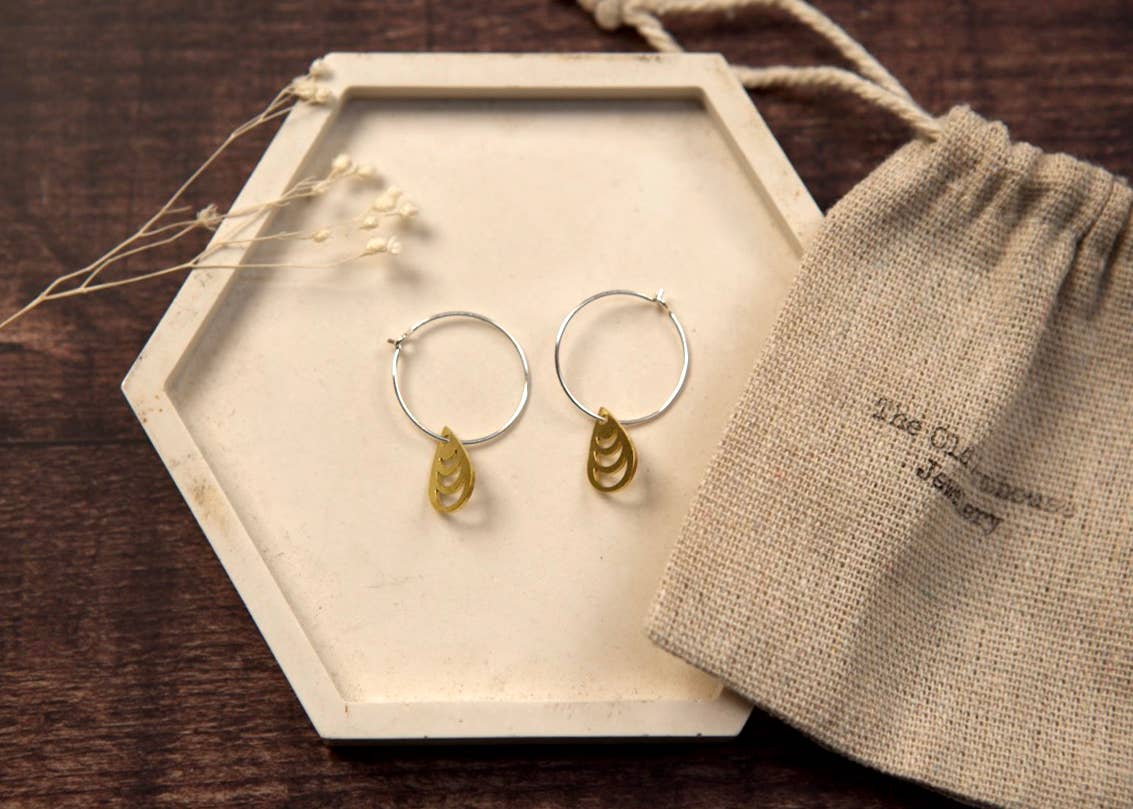 The Old Farmhouse Jewellery – wholesale Dangle earrings – Small Brass Earrings, sterling silver, brass charm, dainty7