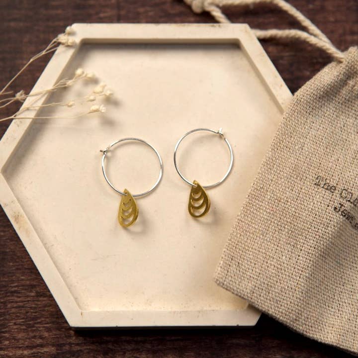 The Old Farmhouse Jewellery – wholesale Dangle earrings – Small Brass Earrings, sterling silver, brass charm, dainty7