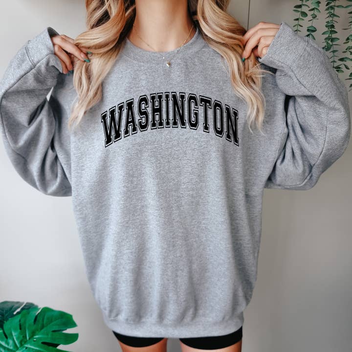 Felpa girocollo Arch Washington per la vendita all'ingrosso da parte di Lucky Luna Apparel