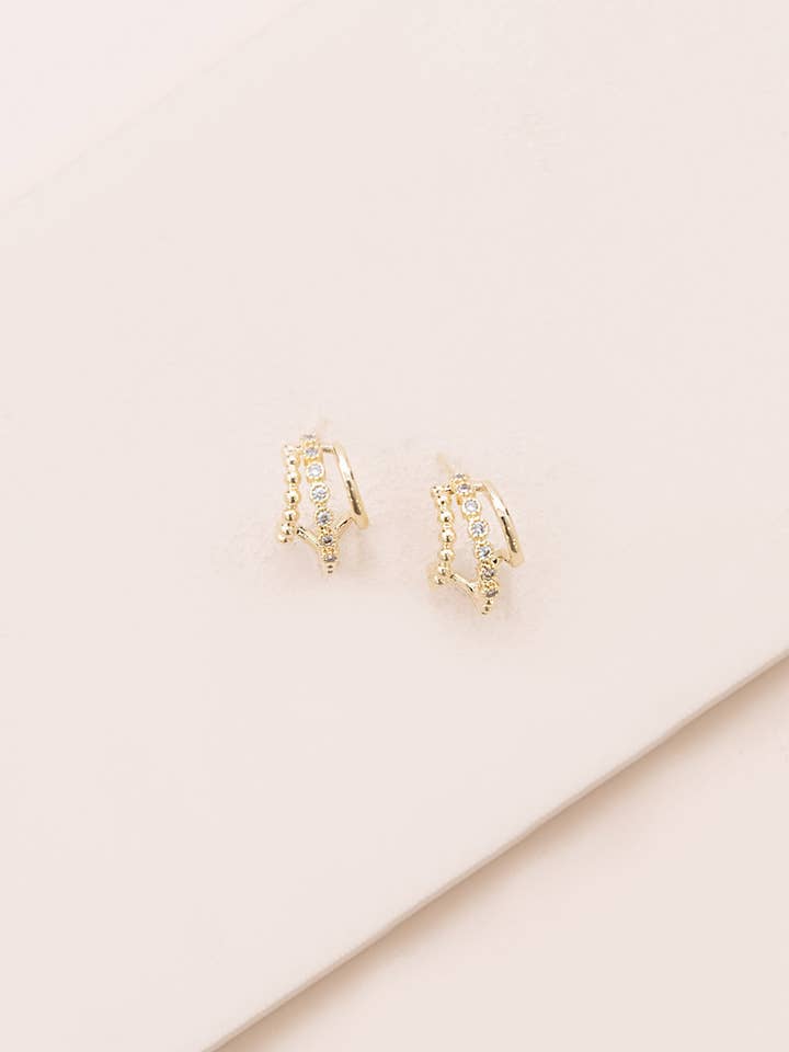 Heiress Huggie Hoop Earrings for wholesale by Lovoda