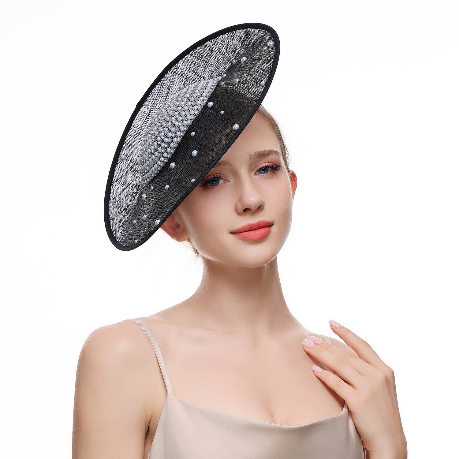 PEACH ACCESSORIES - Wholesale Fascinator Hat - Women's - Elegant Pearl Embellished Fascinator TGHW4355