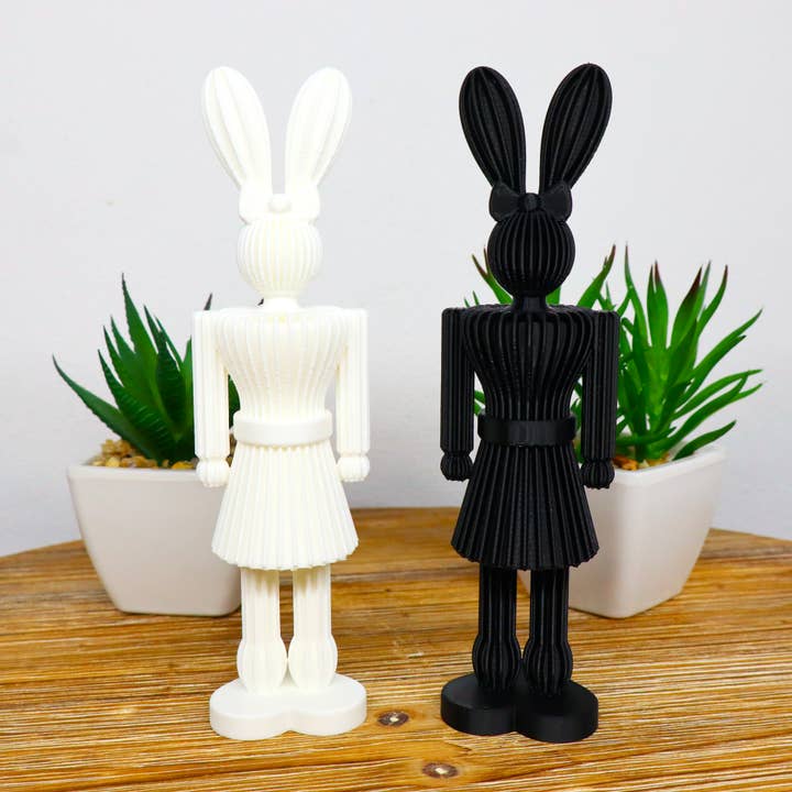 Minimalistische Konijn Soldaat Sculptuur Schattige Moderne Paasdecoratie voor wholesale door Herbs&Belles