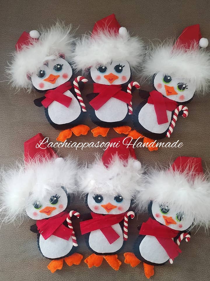 Addobbo natalizio pinguino per la vendita all'ingrosso da parte di Acchiappasogni Handmade