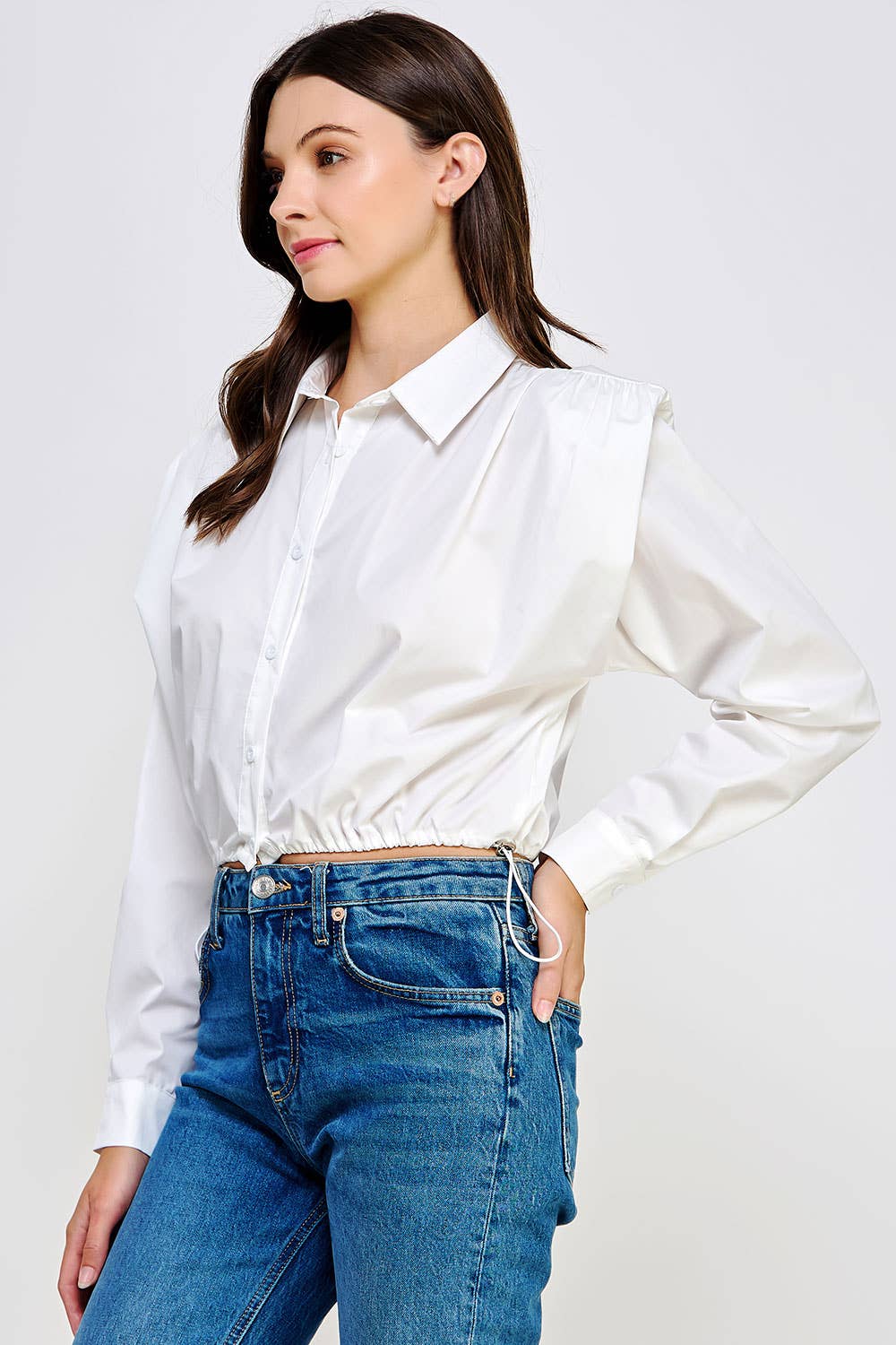 Strut & Bolt – Engroshandel Skjorte med buttondown – til kvinder – Skulderpude Button Down Poplin skjorte6