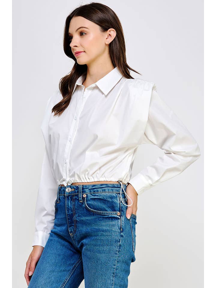 Strut & Bolt – Engroshandel Skjorte med buttondown – til kvinder – Skulderpude Button Down Poplin skjorte6