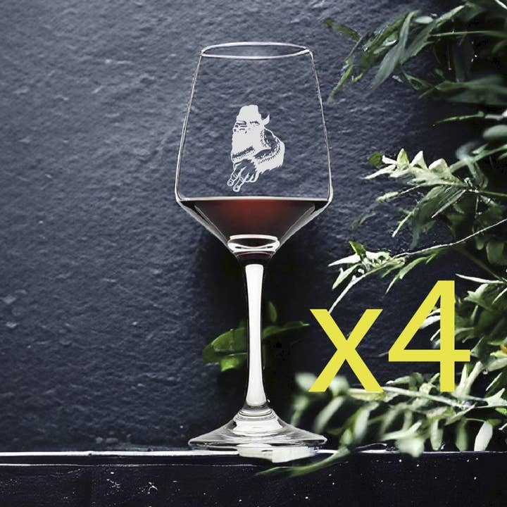 Bigfoot Peace 12oz Premium Wine Glasses x4 Outdoor for wholesale by Texan Customs