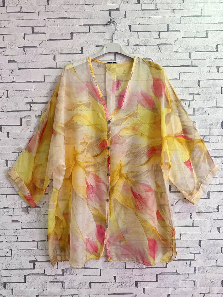 ZAFA PARIS - Wholesale Button Down Shirt - Women's - 28F23H45-Button-up blouse with print2