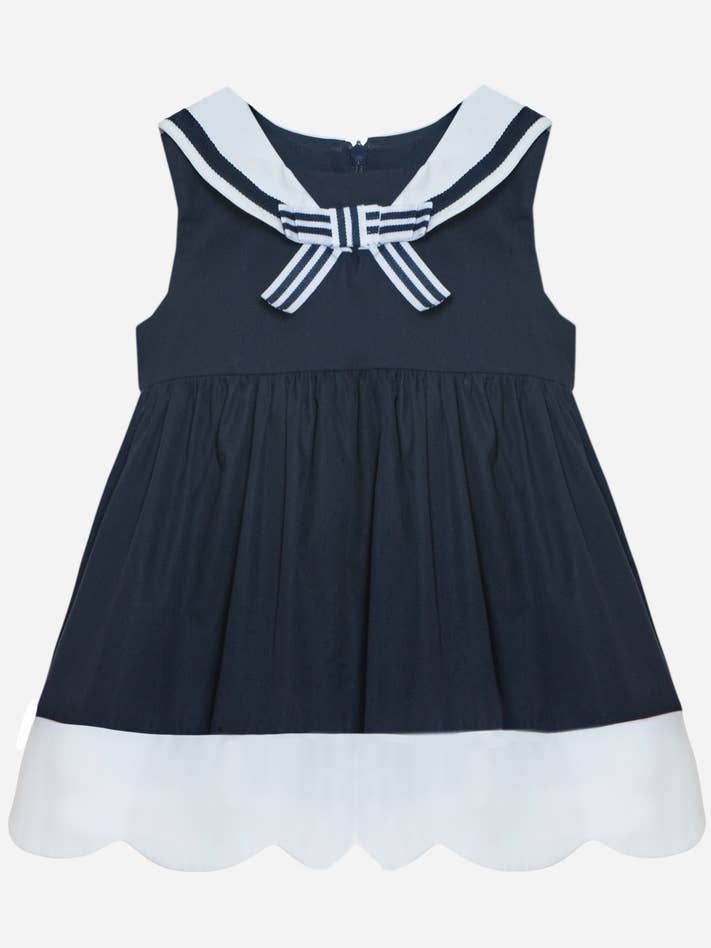 Robe marine en popeline pour la vente par Patachou