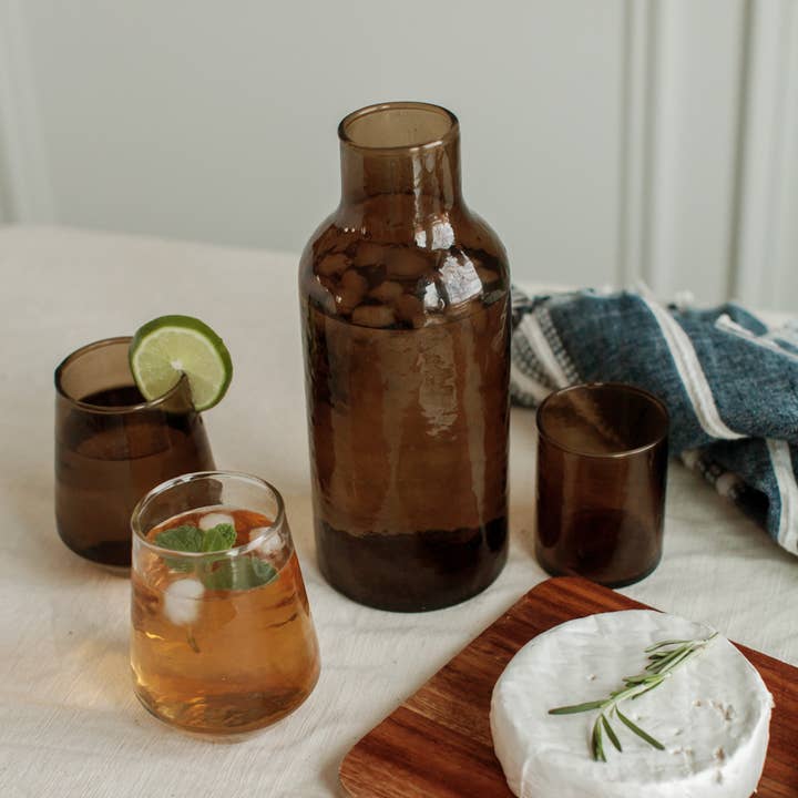 Creative Women - Wholesale Carafe - Handblown Hammered Glass Carafe