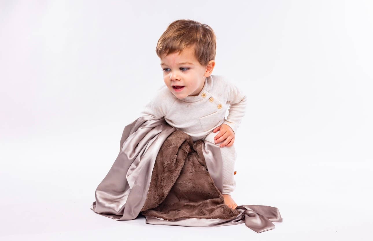 Mint Home Apparel - Wholesale Security/Cuddle Blanket - Baby - Mocha Hide Knotty Blankie