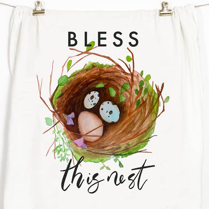 Bless This Nest Tea Towel for wholesale by Honey Brush Design®