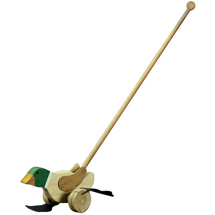 Parris Toys – Engroshandel Trælegetøj - Børn – Gåstokkeand i træ med bevægelige fødder1