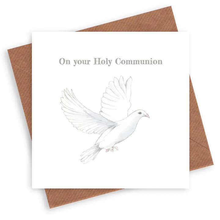 Holy Communion Card – Luxury Printed Religious Greeting Card with Kraft Envelope for wholesale by Crumble & Core