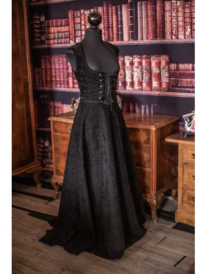 Costurero Real - Wholesale Skirt - Women's - Victorian Velvet Skirt Tapestry Fabric Vintage Skirt black2