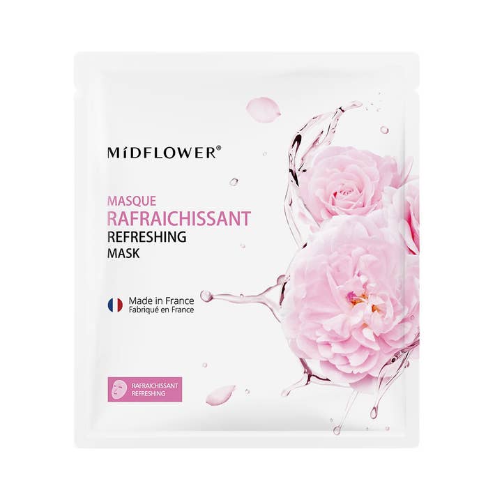 Midflower - Vente Masque pour le visage - Masque invisible nourrissant à l'eau de Rose. Box 5 masques