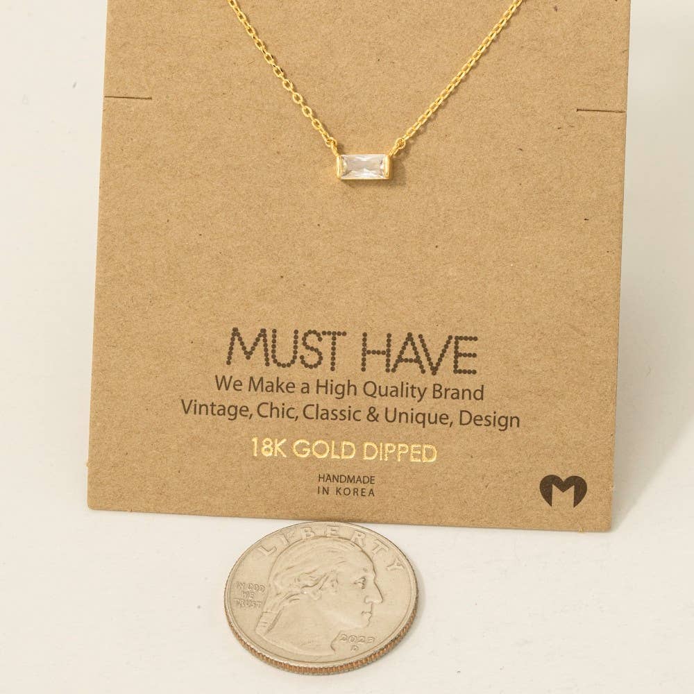 Fame Accessories - Wholesale Pendant/Charm Necklace - Mini Stud Rhinestone Pendant Necklace2