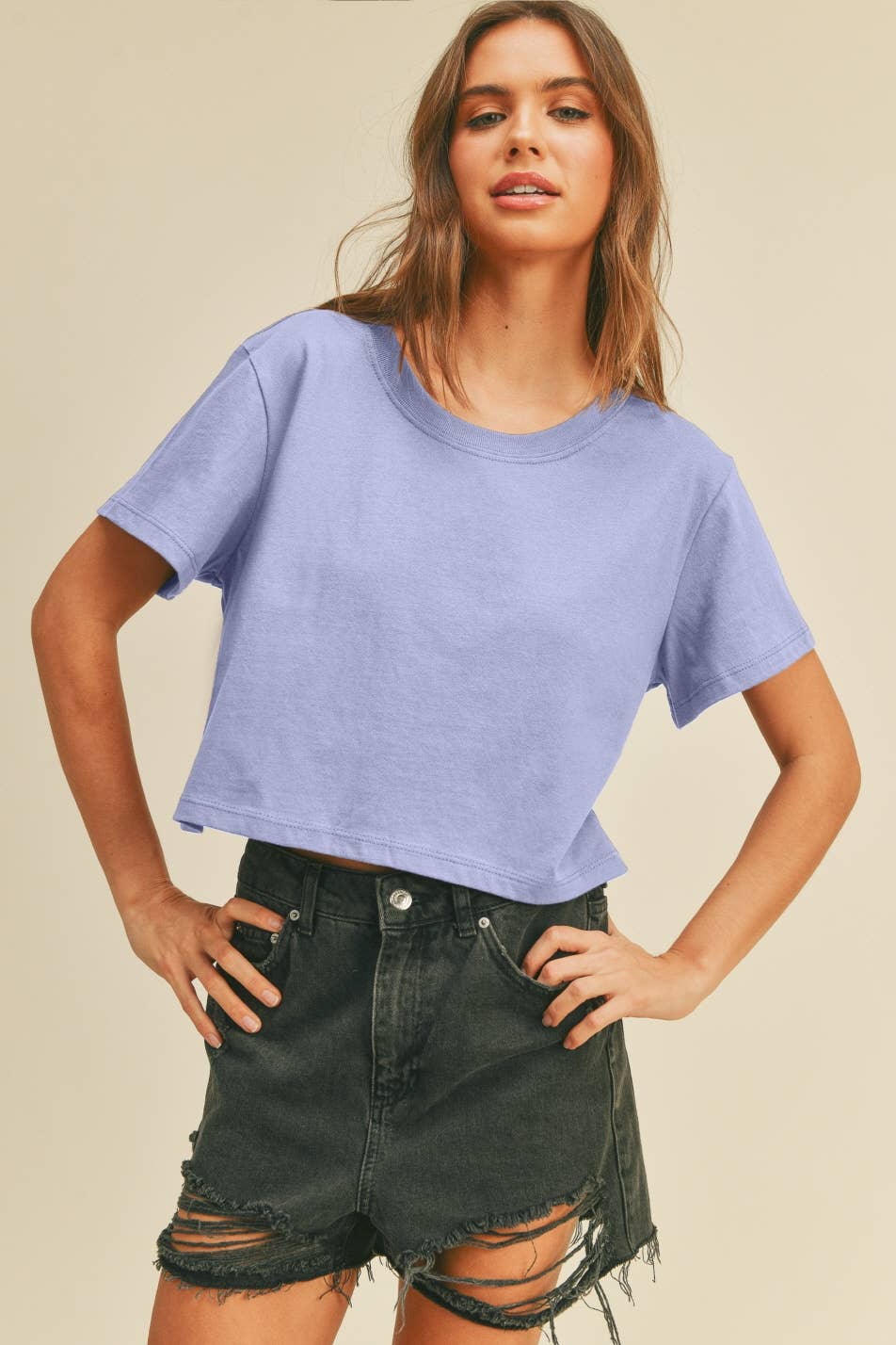 Honestee - Wholesale T-Shirt (Graphic) - Women's - Blank Short Cropped T-Shirt25