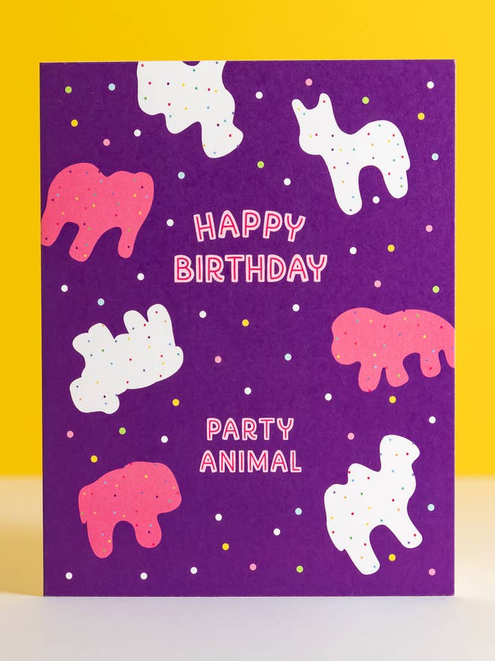 Feestbeest verjaardagskaart | Glazuurkoekjes wenskaart voor wholesale door Graphic Anthology Greeting Cards