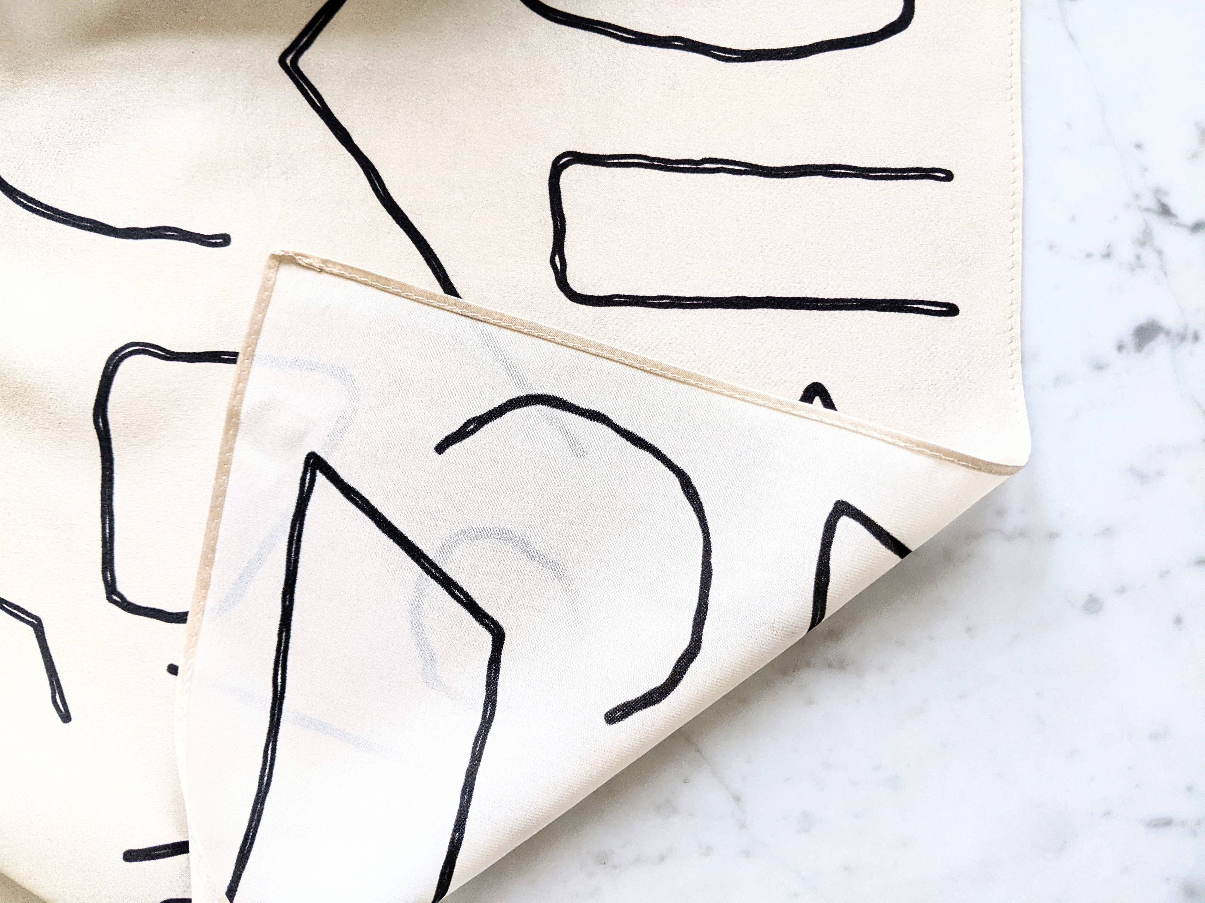 Madeleine Sywulak US - Wholesale Scarf - Women's - 100% Silk Scarf - Ecru & Black3