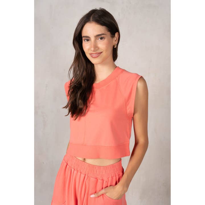 Débardeur court à col rond CM Terry pour la vente par lalamia