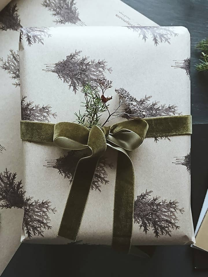 Spruce Branches Kraft Wrapping Paper for wholesale by MyDesignPictures