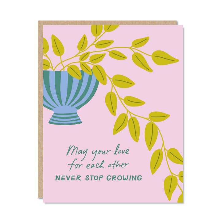 Never Stop Growing - Wedding Card for wholesale by Odd Daughter Paper Co.