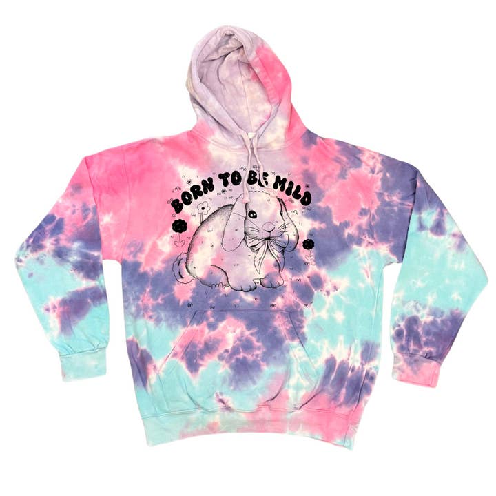 The Funnel Cake Tree – wholesale Hoodie – Women's – Retro Born to Be Mild Hand Drawn - Tie Dye or Solid Hoodie1