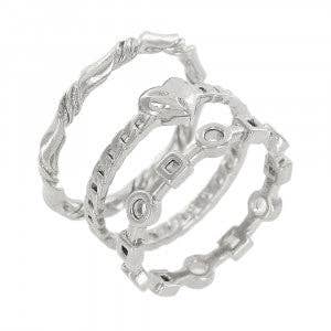 Conjunto de anéis de 3 peças Creative Love por atacado de Morana