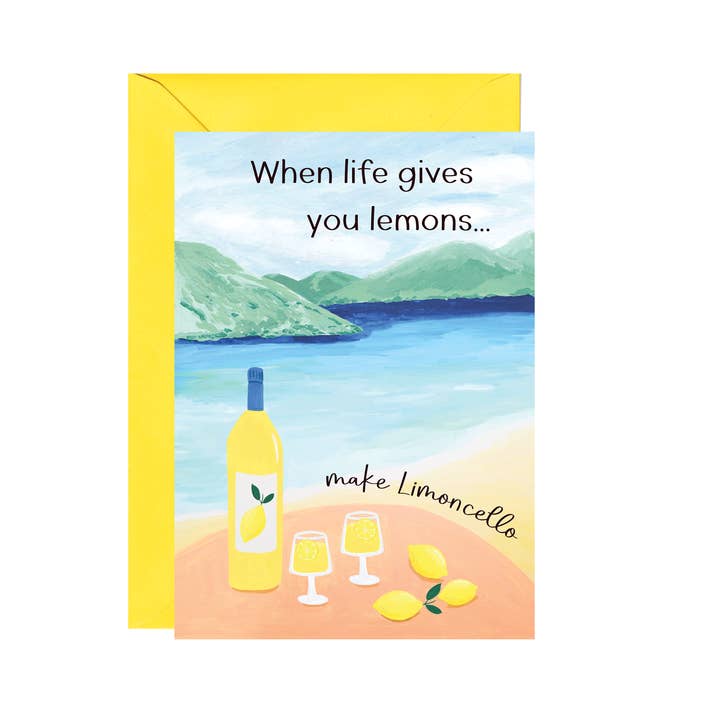 Als het leven je citroenen geeft, maak dan een limoncello-kaart voor wholesale door Charlotte Farr Illustrations