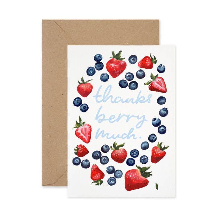 Bedankt Berry Much Card voor wholesale door Paper Parade Stationers