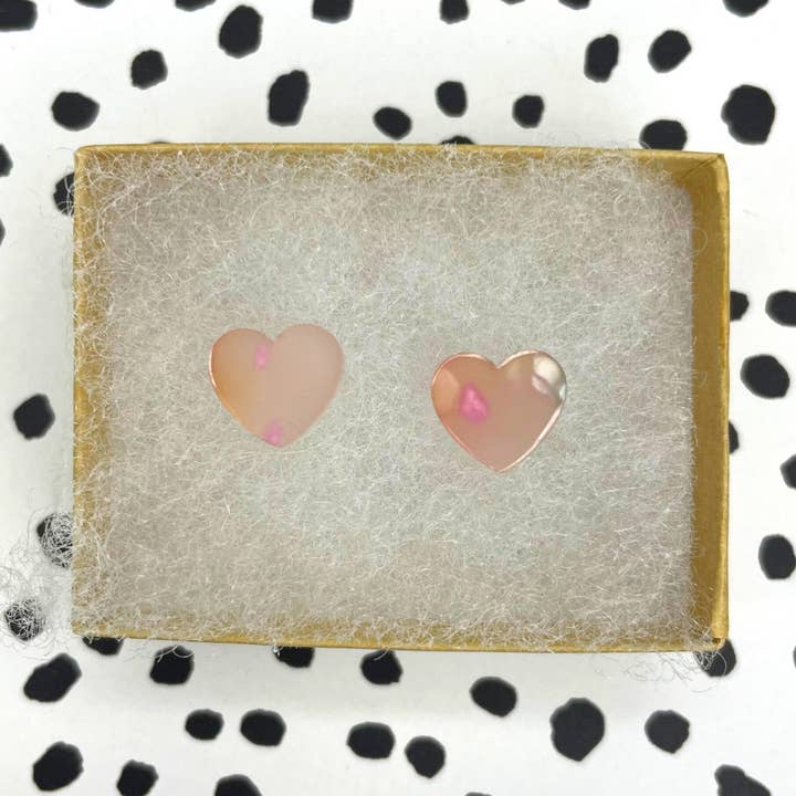 Gule & Pink Krystal Hjerte Ørestikker for engroshandel hos Plastic Moon