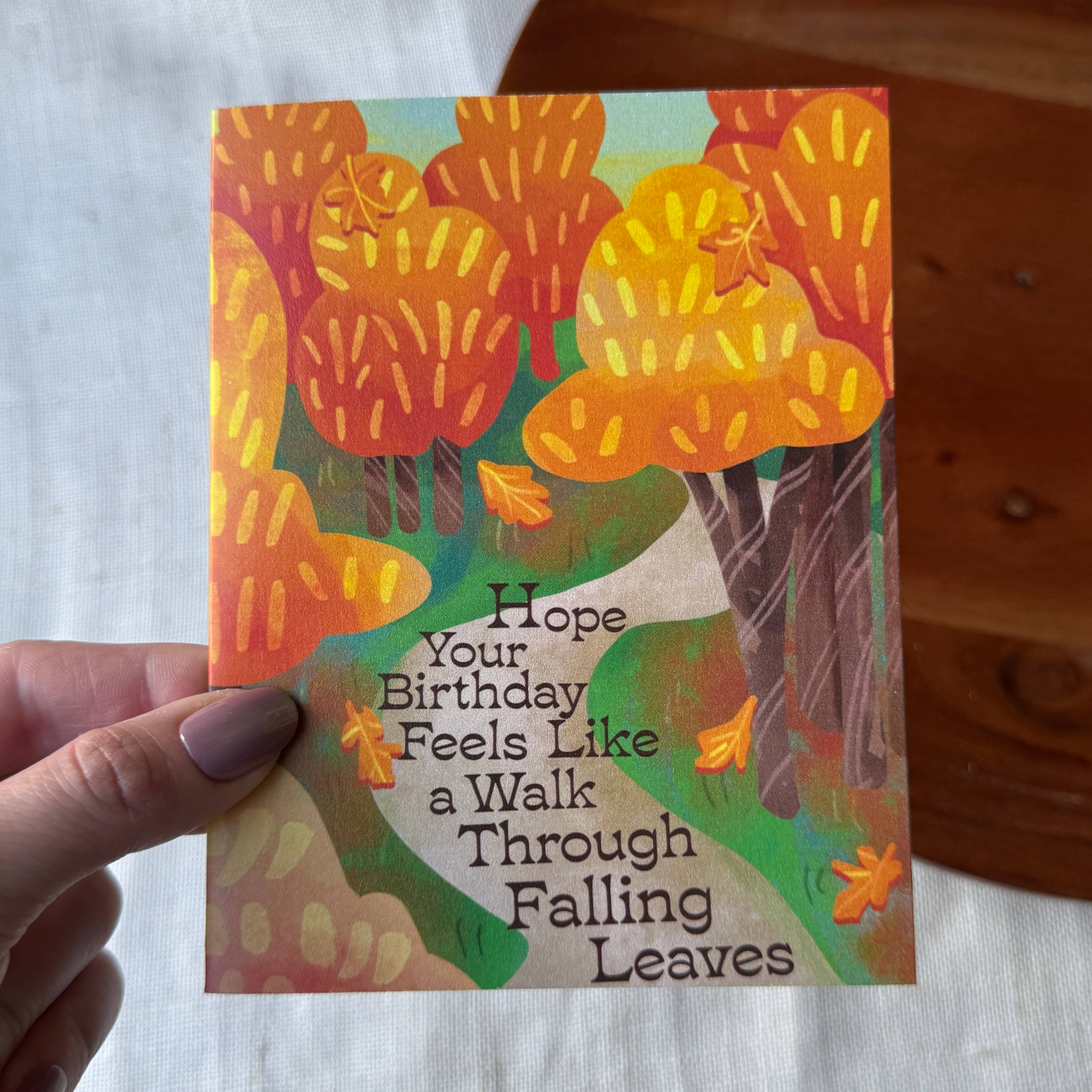 Big Moods - Wholesale Birthday Card - "Like a walk through falling leaves" Fall Birthday Card2