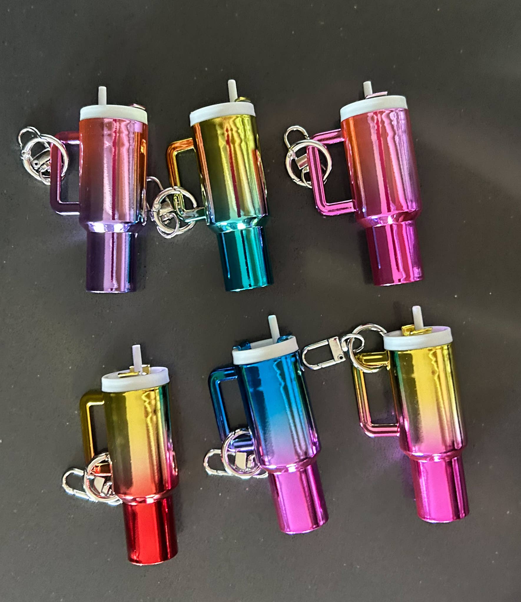 JILLIAN INK LLC - Wholesale Keychain - Women's - Chrome Ombre Plastic Tumbler Keychain with Removable Lid4