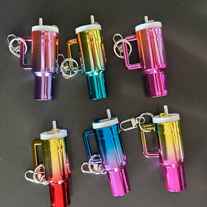 JILLIAN INK LLC - Wholesale Keychain - Women's - Chrome Ombre Plastic Tumbler Keychain with Removable Lid4